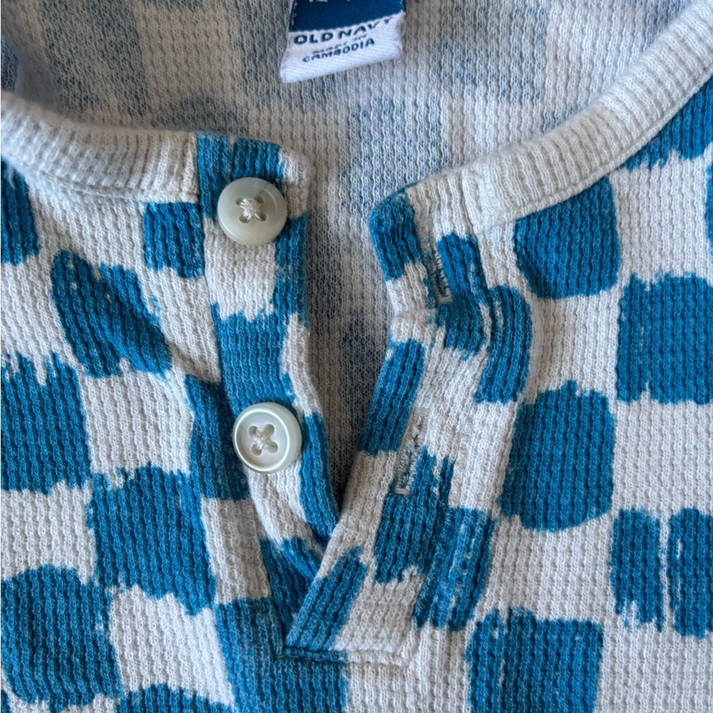 Old Navy Blue and White Checkered Kids Sleeveless Top - Picture 4 of 5